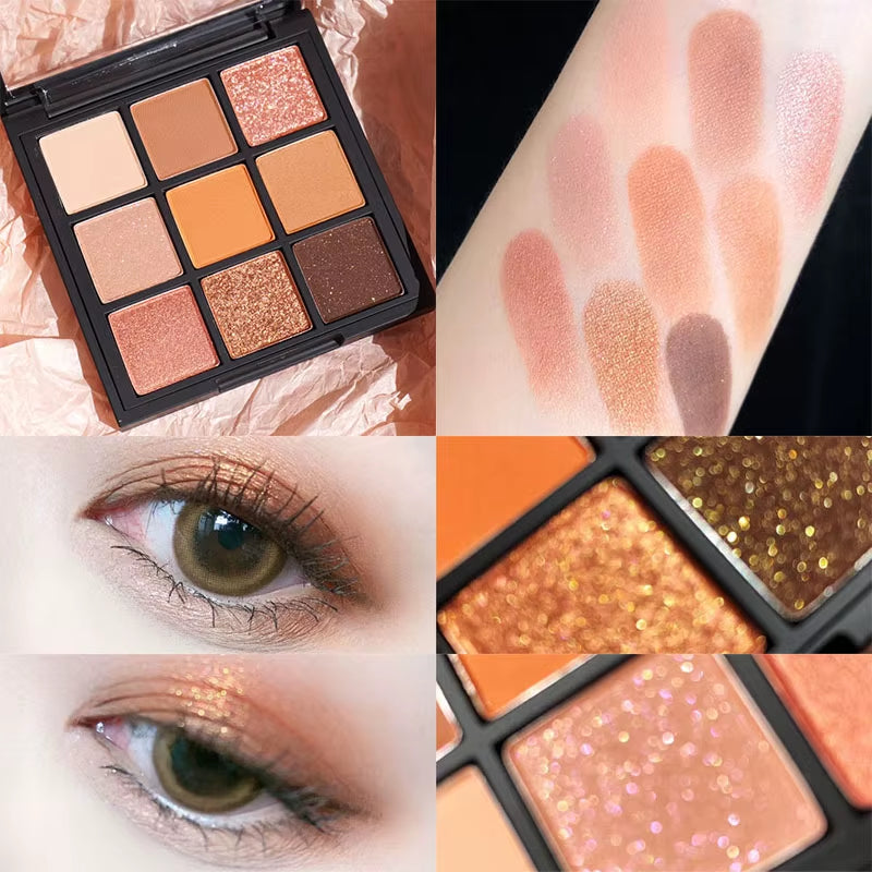 Mode Eyeshadow Palette 9 Kleuren Matte Oogschaduw Palette Glitter Oogschaduw Make-Up Naakt Make Set Korea Cosmetica
