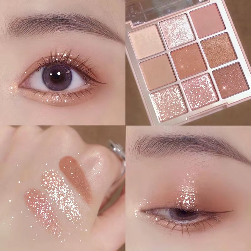 Mode Eyeshadow Palette 9 Kleuren Matte Oogschaduw Palette Glitter Oogschaduw Make-Up Naakt Make Set Korea Cosmetica