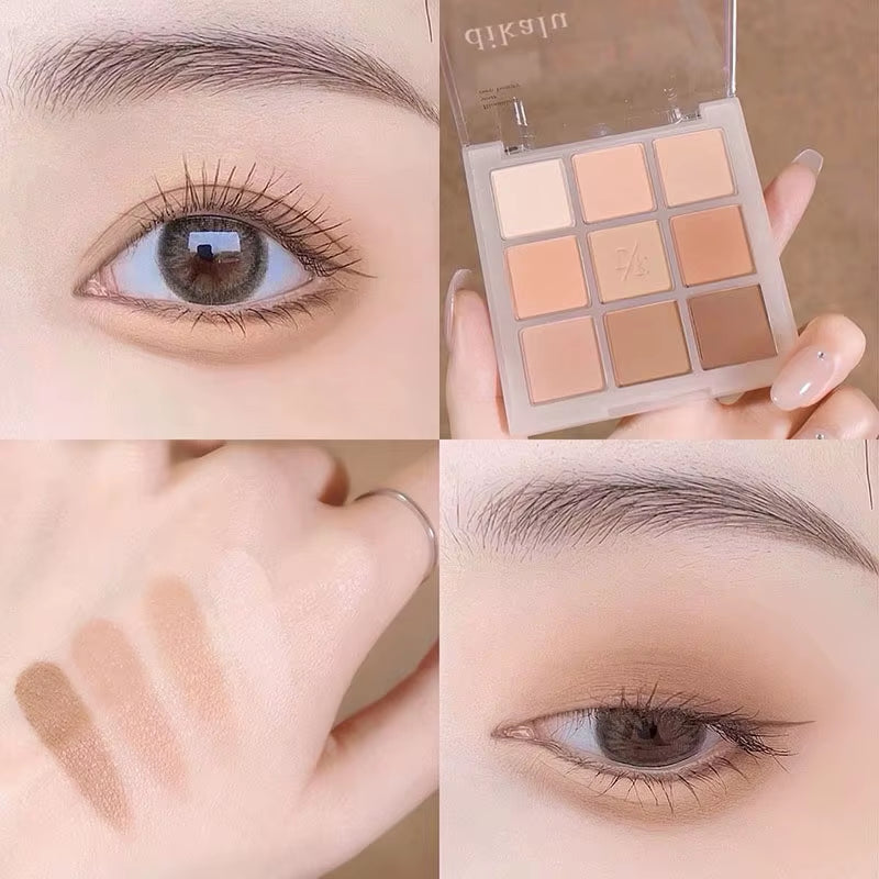 Mode Eyeshadow Palette 9 Kleuren Matte Oogschaduw Palette Glitter Oogschaduw Make-Up Naakt Make Set Korea Cosmetica