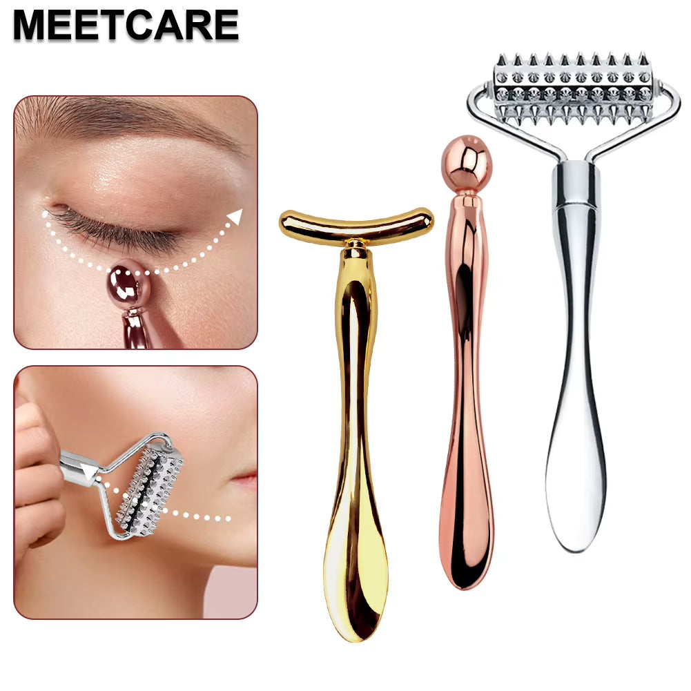 Face Eye Roller Massage Neck Stick Spatula Massager anti Eye Pouch Dark Circles Cream Spoon Applicator Removal Shrink Pores
