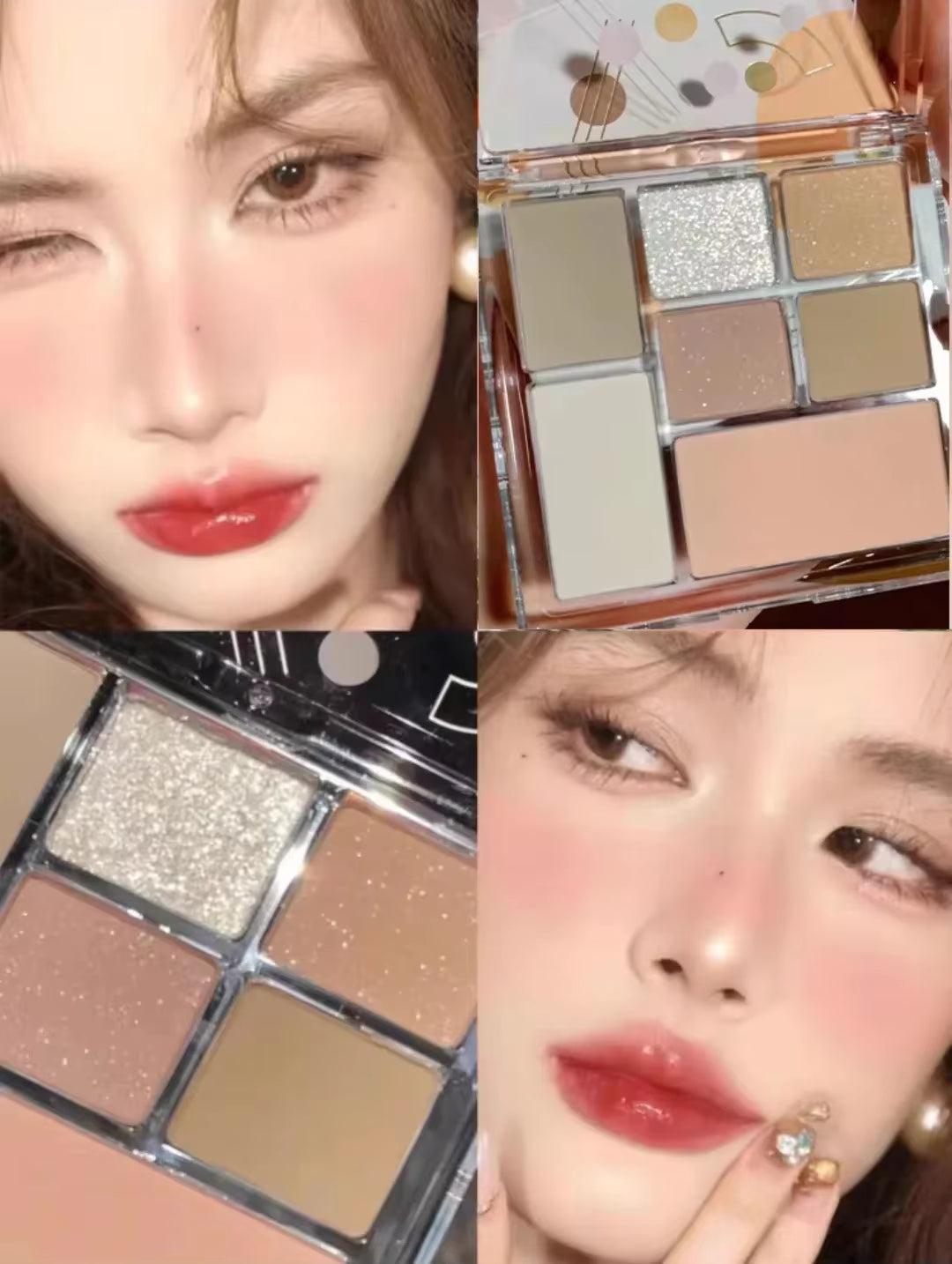 7 Colors Eyeshadow Palette Pearly Matte Earth Color Eyeshadow Portable Shiny Long Lasting Natural Eyeshadow Eye Makeup Cosmetic