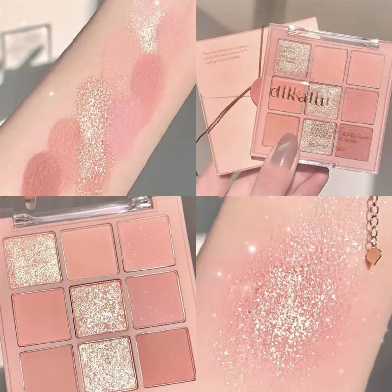 Mode Eyeshadow Palette 9 Kleuren Matte Oogschaduw Palette Glitter Oogschaduw Make-Up Naakt Make Set Korea Cosmetica