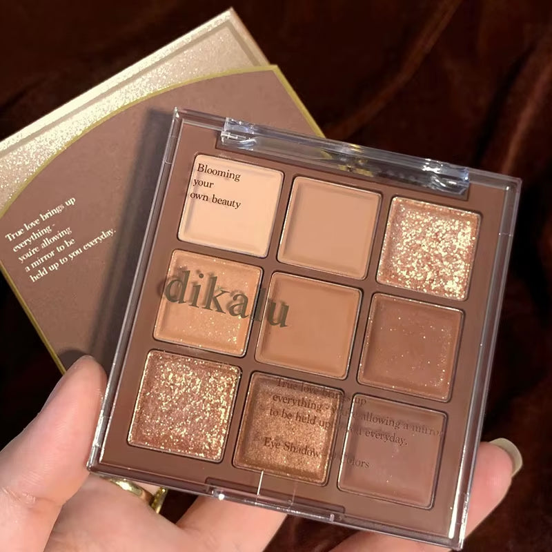 Mode Eyeshadow Palette 9 Kleuren Matte Oogschaduw Palette Glitter Oogschaduw Make-Up Naakt Make Set Korea Cosmetica