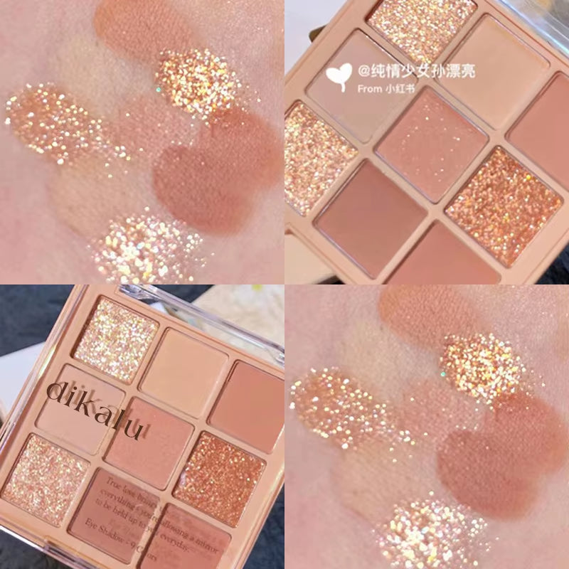 Mode Eyeshadow Palette 9 Kleuren Matte Oogschaduw Palette Glitter Oogschaduw Make-Up Naakt Make Set Korea Cosmetica