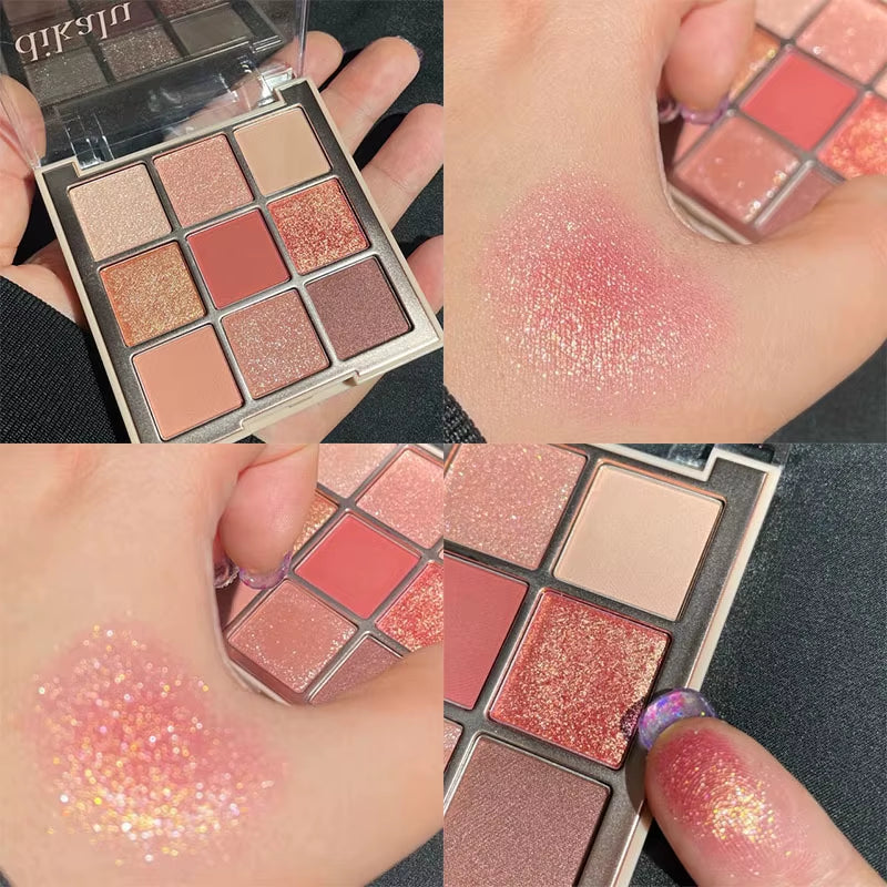 Mode Eyeshadow Palette 9 Kleuren Matte Oogschaduw Palette Glitter Oogschaduw Make-Up Naakt Make Set Korea Cosmetica