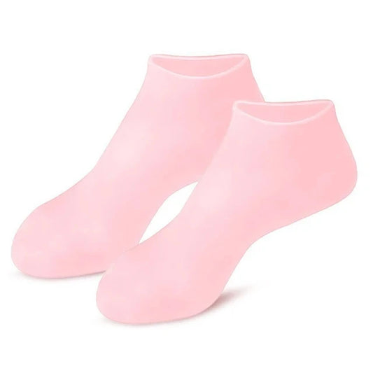 1Pair Reusable Silicone Foot Care Socks Moistrizing Spa Gel Gloves Exfoliating Moisturizing anti Dry Cracked Plantar Hand Care T